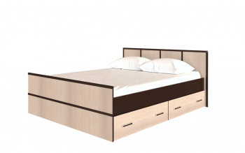 Кровать Сакура с настилом и ящиками 1,4 (Венге/Лоредо) в Солнечном - solnechnyj.mebel54.com | фото