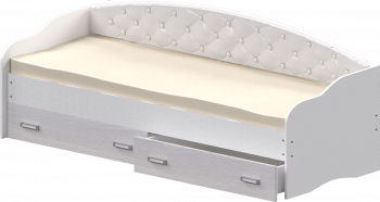 Кровать Софа-7 с мягкой спинкой (800х1900) Белый в Солнечном - solnechnyj.mebel54.com | фото