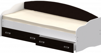 Кровать Софа-8 с мягкой спинкой (900х1900) Белый/Венге в Солнечном - solnechnyj.mebel54.com | фото