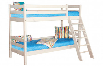 Кровать Соня вариант 10 двухъярусная с наклонной лестницей Белый полупрозрачный в Солнечном - solnechnyj.mebel54.com | фото