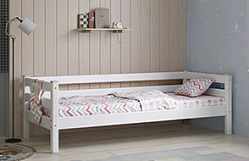 Кровать Соня Вариант 2 с задней защитой Белый полупрозрачный в Солнечном - solnechnyj.mebel54.com | фото