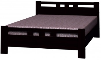 Кровать Вероника-2 из массива сосны 900*2000 Орех темный в Солнечном - solnechnyj.mebel54.com | фото