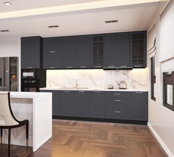 Кухонный гарнитур 1,8м Луксор высокие модули (Клен серый/корпус венге) в Солнечном - solnechnyj.mebel54.com | фото