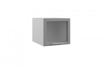 Квадро ГВПГС 500 шкаф верхний горизонтальный глубокий со стеклом высокий (Персик софт/корпус Серый) в Солнечном - solnechnyj.mebel54.com | фото