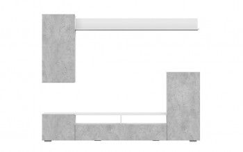Мебель для гостиной МГС 4 (Белый/Цемент светлый) в Солнечном - solnechnyj.mebel54.com | фото