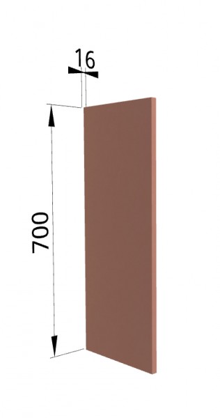Панель торцевая П Квадро (для шкафа верхнего) Персик софт в Солнечном - solnechnyj.mebel54.com | фото