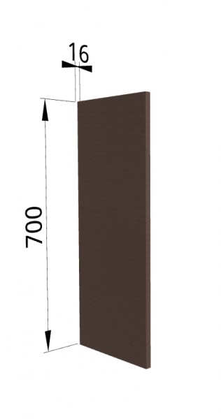 Панель торцевая П Квадро (для шкафа верхнего) Шоколад кожа в Солнечном - solnechnyj.mebel54.com | фото