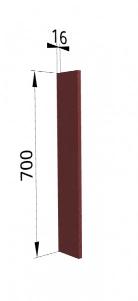 Панель торцевая ПТ 400 Квадро (для шкафа торцевого верхнего) Красная кожа в Солнечном - solnechnyj.mebel54.com | фото