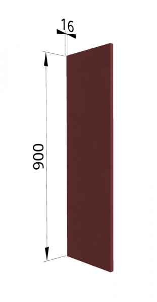 Панель торцевая ВП Квадро (для шкафа верхнего высокого) Красная кожа в Солнечном - solnechnyj.mebel54.com | фото