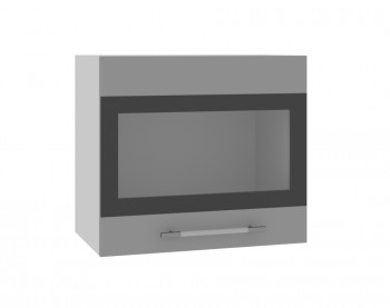 Ройс ВПГСФ 500 Шкаф верхний горизонтальный со стеклом с фотопечатью высокий (Графит софт/корпус Серый) в Солнечном - solnechnyj.mebel54.com | фото