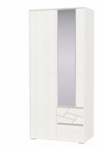 Шкаф 2-х дверный с ящиками Аделина 1000 Рамух белый в Солнечном - solnechnyj.mebel54.com | фото