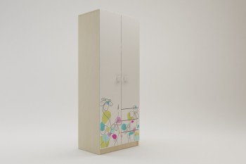 Шкаф 2-х створчатый с ящиками Флёр (Белый/корпус Клен) в Солнечном - solnechnyj.mebel54.com | фото