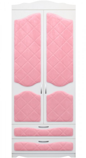 Шкаф 2-х створчатый с ящиками серии Иллюзия 36 Светло-розовый в Солнечном - solnechnyj.mebel54.com | фото