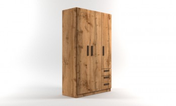 Шкаф 3-х створчатый с ящиками Шервуд (Дуб Вотан) в Солнечном - solnechnyj.mebel54.com | фото