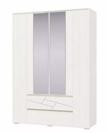 Шкаф 4-х дверный с ящиками Аделина 1600 Рамух белый в Солнечном - solnechnyj.mebel54.com | фото