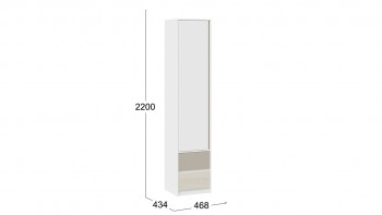 Шкаф для белья комбинированный «Сканди» Дуб Гарден/Белый/Глиняный серый в Солнечном - solnechnyj.mebel54.com | фото