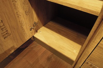 Шкаф для белья «Пилигрим» (Дуб Каньон светлый, Фон серый) в Солнечном - solnechnyj.mebel54.com | фото