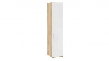 Шкаф для белья с 1 глухой дверью «Эмбер» Яблоня Беллуно/Белый глянец в Солнечном - solnechnyj.mebel54.com | фото