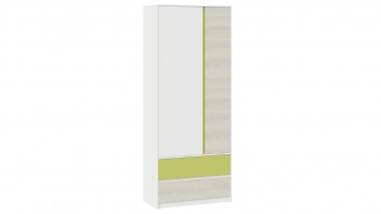 Шкаф для одежды комбинированный «Сканди» Дуб Гарден/Белый/Зеленый в Солнечном - solnechnyj.mebel54.com | фото