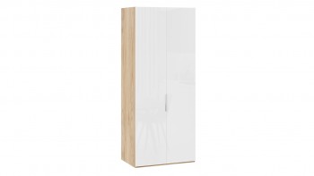 Шкаф для одежды с 2 глухими дверями «Эмбер» Яблоня Беллуно/Белый глянец в Солнечном - solnechnyj.mebel54.com | фото