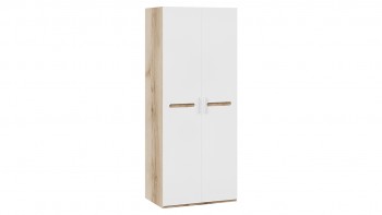 Шкаф для одежды с 2-мя дверями «Фьюжн» Дуб Делано/Белый глянец в Солнечном - solnechnyj.mebel54.com | фото