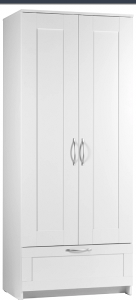 Шкаф двухдверный Сириус с 1 ящиком белый в Солнечном - solnechnyj.mebel54.com | фото