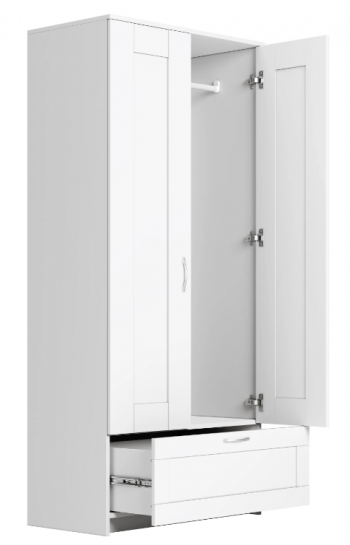 Шкаф двухдверный Сириус с 1 ящиком белый в Солнечном - solnechnyj.mebel54.com | фото