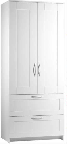 Шкаф двухдверный Сириус с 2 ящиками белый в Солнечном - solnechnyj.mebel54.com | фото