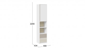 Шкаф комбинированный «Сканди» Дуб Гарден/Белый/Глиняный серый в Солнечном - solnechnyj.mebel54.com | фото