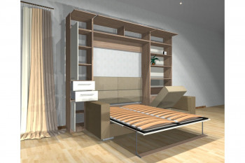 Шкаф-кровать с диваном Каролина в Солнечном - solnechnyj.mebel54.com | фото