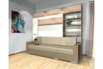 Шкаф-кровать с диваном Каролина в Солнечном - solnechnyj.mebel54.com | фото