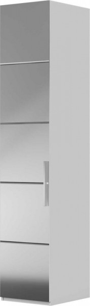 Шкаф ШР-1 зеркало, правый, Вива (Белый/Белый глянец/Платина) в Солнечном - solnechnyj.mebel54.com | фото