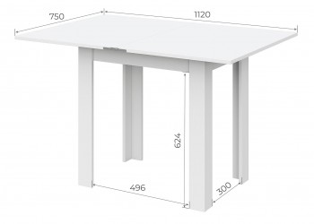 Стол обеденный "СО 3" раскладной Белый в Солнечном - solnechnyj.mebel54.com | фото