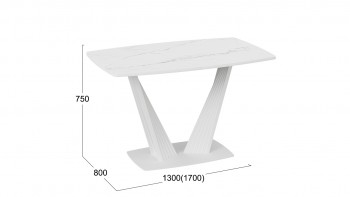 Стол раздвижной «Фабио» Тип 1 (Белый мрамор матовый) в Солнечном - solnechnyj.mebel54.com | фото
