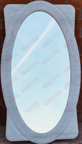 Зеркало Овальное МДФ Белый в Солнечном - solnechnyj.mebel54.com | фото